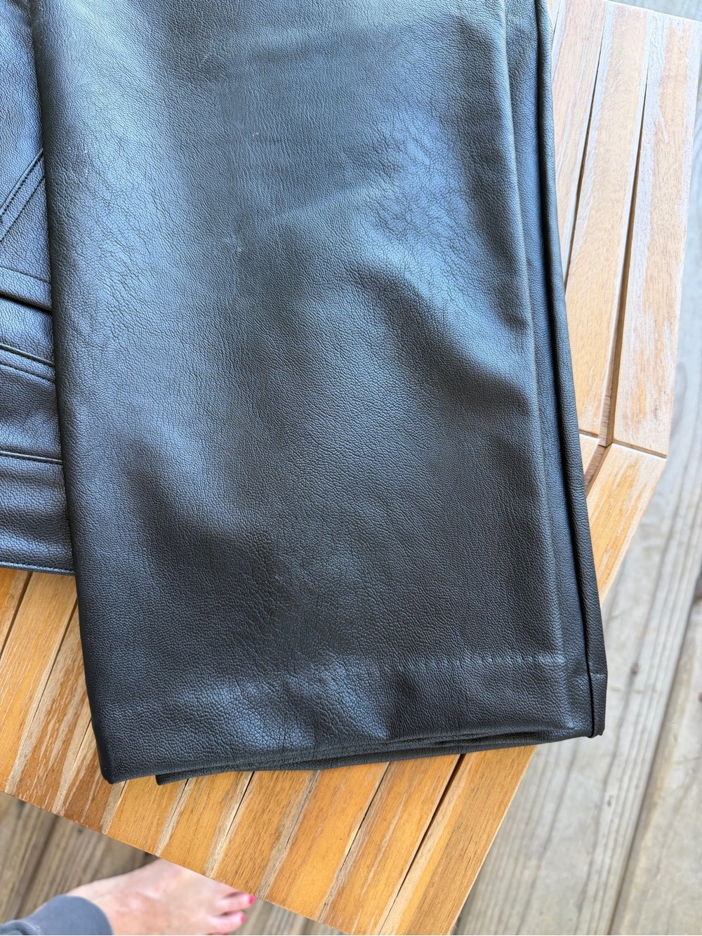 SPANX Black Faux Leather straight leg pants - Picture 4 of 4